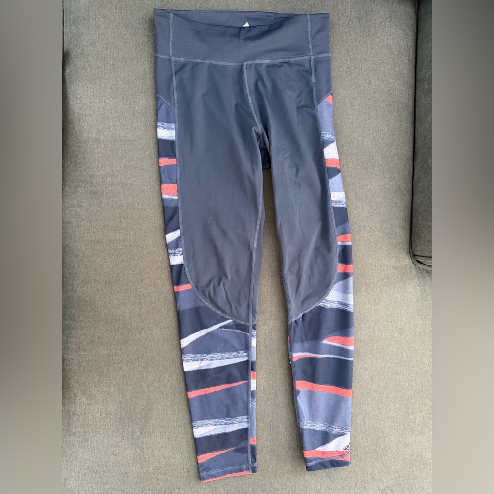 Adidas Navy and Red Athletic Leggings